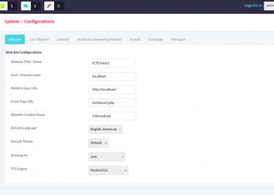 ICT Contact - System Config