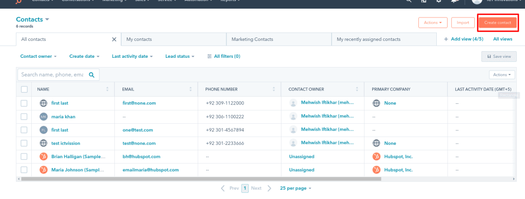 HubSpot-CRM-Contacts