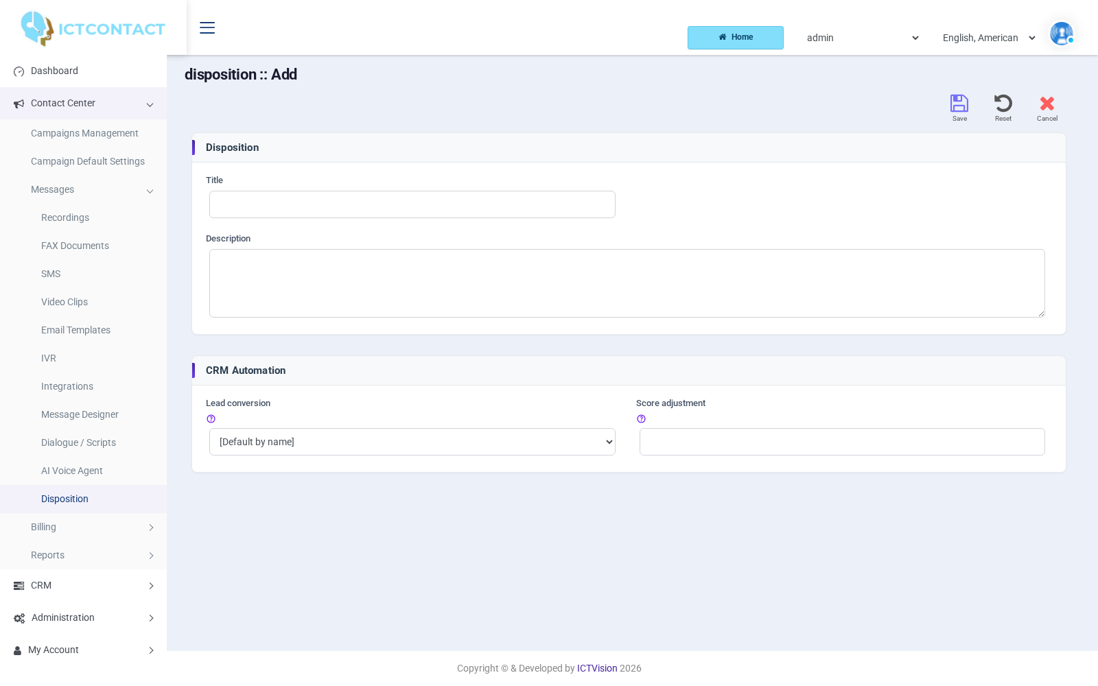 ICTContact disposition automation