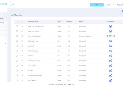 ICTContact campaigns management