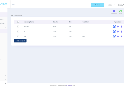 ICTContact recordings