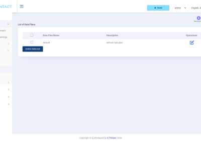 ICTContact billing rate plans
