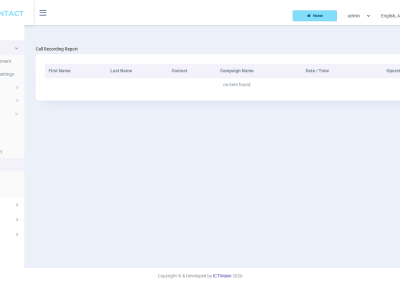 ICTContact report call recording