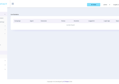 ICTContact report live statistics