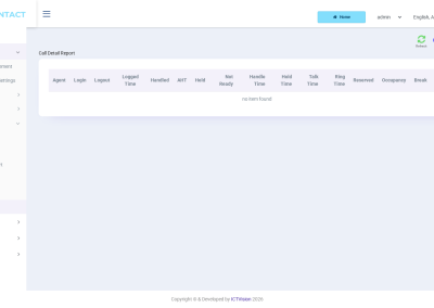 ICTContact report agent statistics