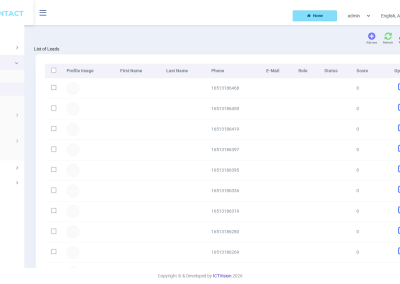 ICTContact CRM leads