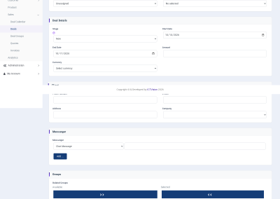 ICTContact CRM deal add