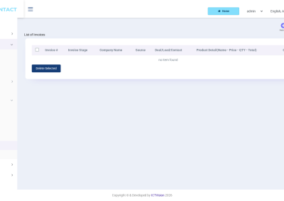ICTContact CRM invoices