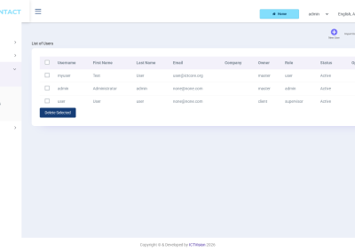 ICTContact admin users