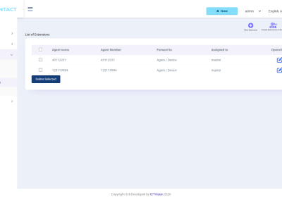 ICTContact admin extensions