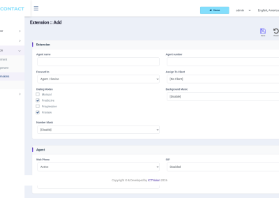 ICTContact admin extension add