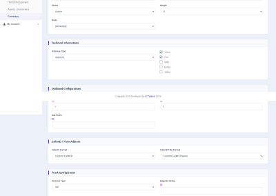 ICTContact admin gateway add