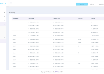 ICTContact login history