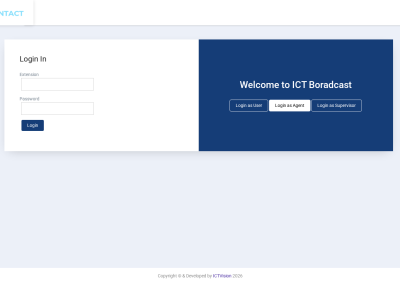 ICTContact agent login page