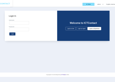 ICTContact supervisor login page
